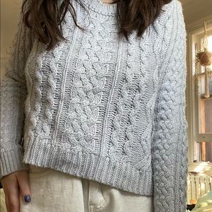 Pale purple cable knit sweater